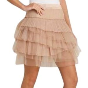 BCBG RUFFLE NUDE SKIRT
